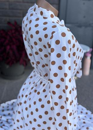 🍂 універсальна сукня міді в горошок polka dot 🤎🤍 5