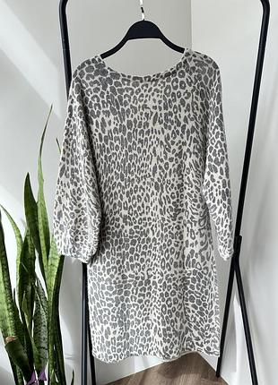 🍒sweewë ангорова сукня леопард туніка тепла шерстяна 7