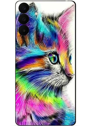Силіконовий чохол бампер для samsung a27 з малюнком акварельний кіт