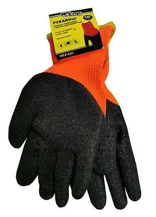 Перчатки рабочие с латексным покрытием werk we2133h xl черные с оранжевым 5233867