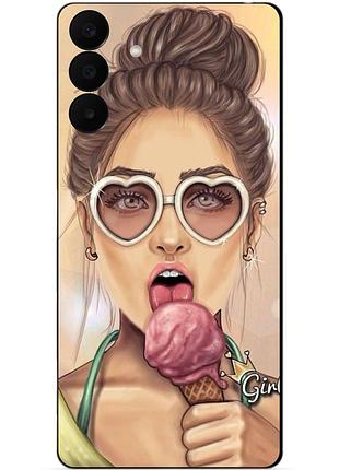Чехол силиконовый бампер для samsung a27 с рисунком мороженое