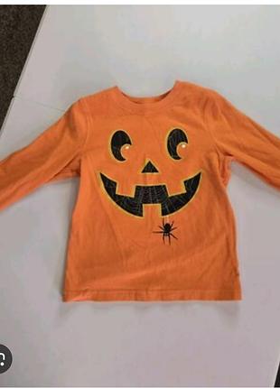 Дитячий унісекс реглан carter's halloween pumpkin orange з довгими рукавами