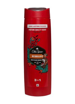 Гель old spice для душа мужской 3 в 1 с ароматом сочных ягод bearglove body hair face wash, 400 мл