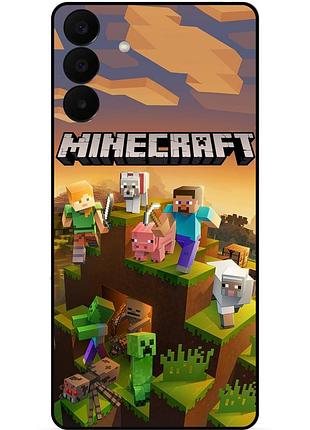 Чехол силиконовый бампер для samsung a27 с рисунком minecraft майнкрафт