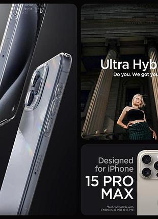 Чехол spigen для iphone 15 pro max - ultra hybrid, crystal clear (acs06565) 4774016 2
