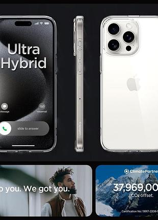 Чехол spigen для iphone 15 pro max - ultra hybrid, crystal clear (acs06565) 4774016 7