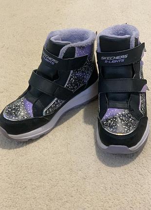 Дитячі зимові черевики skechers storm blazer (з підсвіткою) 32 р