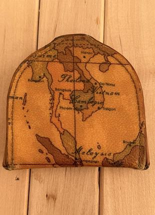 Вінтажна монетниця alviero martini 1a classe geo map, шкіра