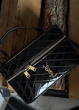Женская сумка премиум gaby vanity lacquered leather bag black