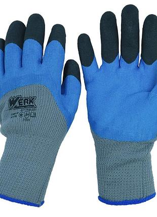 Перчатки рабочие с латексным покрытием werk we2174 xl серые с синим 5233881