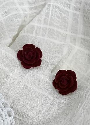 Серьги гвоздики розы
