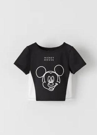 Спортивный топ футболка на девочку mickey mouse zara