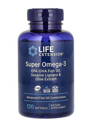 Super omega-3 epa/dha fish oil sesame lignans & olive extract - 120 softgels 4824361