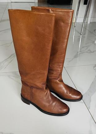 Шкіряні чоботи massimo dutti, розмір 39