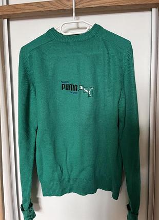 Вінтажний зелений светр puma