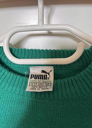 Винтажный зеленый свитер puma 3