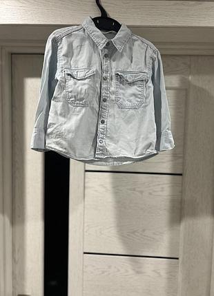Джинсова сорочка h&m для хлопчика, розмір 92 (1.5–2 роки).