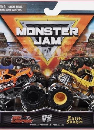 Набір машинок monster jam 1:64 — bad company vs earth shaker