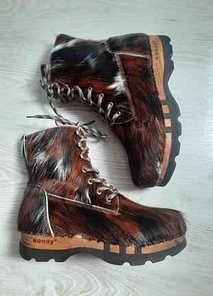 Мужские натуральные зимние унты ботинки woody herren stiefel boot kuhfell fellschhuh на овчине