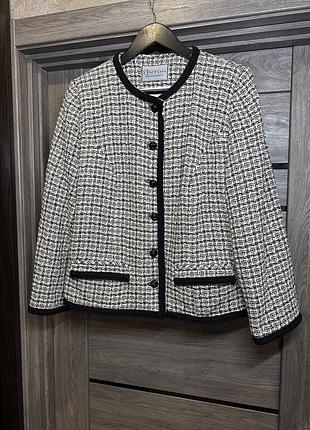 Стильный твидовый жакет из английской ткани linton — fabric woven in england