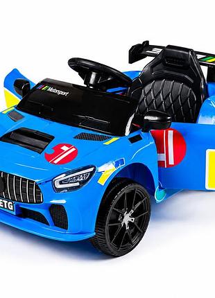 Детский спортивный электромобиль кабриолет со спойлером prima car cabrio 6v 5a (пульт, led-фары, музыка), синий