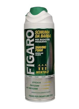 Пена для бритья figaro mentolo для гладкого бритья e schiuma da barba mentolo oil, 400 мл