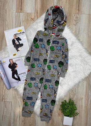 Дитяча тепла піжама кігурумі кигуруми пижама марвел marks&spenser р.104-110