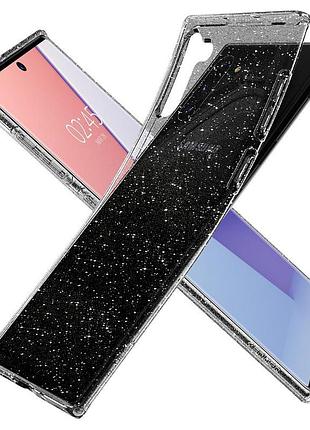 Чехол spigen для samsung galaxy note 10 liquid crystal glitter, crystal quartz (628cs27371) 4772359 3