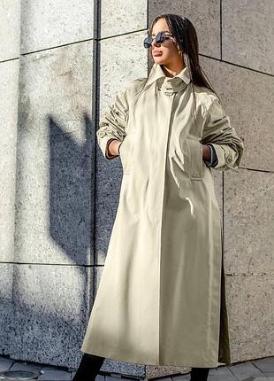 Тренч — плащ із парочного полікотону. s/m, l/xl білий