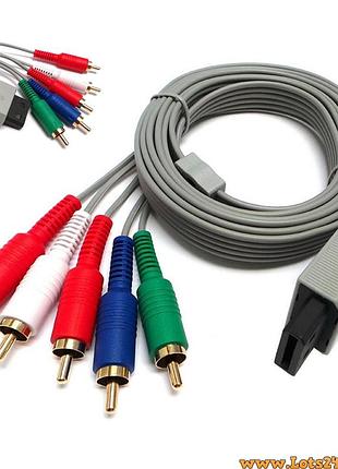 Кабель nintendo wii av компонентний для відео шнур адаптер кабель тюльпан 1080p 5 rca адаптер до телевізора y pb/cb pr/cr