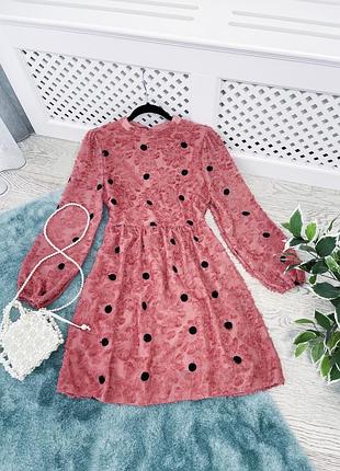 Рожева сукня у горох shein 3