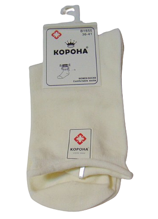 Шкарпетки без гумки корона 655 37-41 молочні