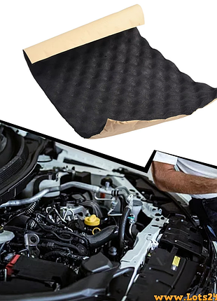 Шумоизоляция авто 2см самоклеящаяся акустический поролон капота дверей пола багажника звукоизоляция виброизоляция шумка 80*50см
