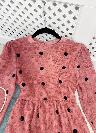 Рожева сукня у горох shein 4
