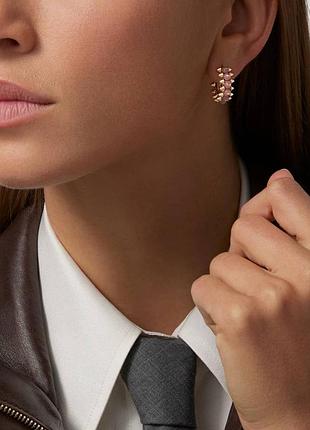 Середки напів кільця з шипами та рожевим cartier