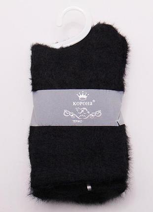 Носки норка термо пушистые 37-41 черные корона 2627