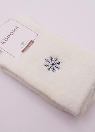 Носки альпака спежинка 37-41 молочные корона 54494