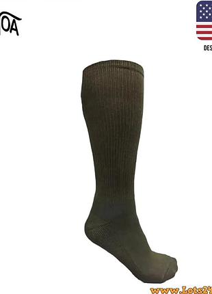 Армейские антибактериальные трекинговые носки usoa gi military boot socks для берцов сша носки для зсу m олива