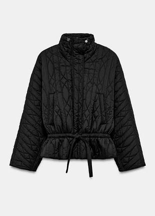 Нова чорна стьобана куртка zara розмір м