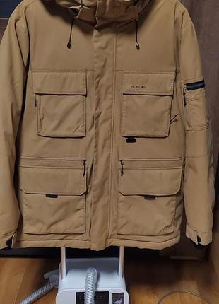 Мужская зимняя куртка от швейцарского бренда 46 nord (модель 46 nord herren winterjacke в бежево-горчичном или кемэл цвете).