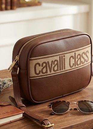 Оригінальна сумка кросбоді cavalli class (коричнева, camera bag)