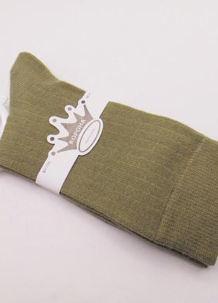 Высокие носки шерсть мериноса 36-41 хаки корона 755