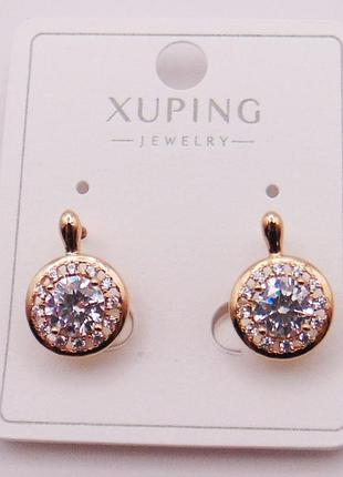 Серьги с фианитами из медицинского сплава 15х10 мм xuping 21610