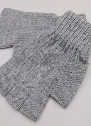 Рукавички мітенки без пальців one size сірі anjela 2252