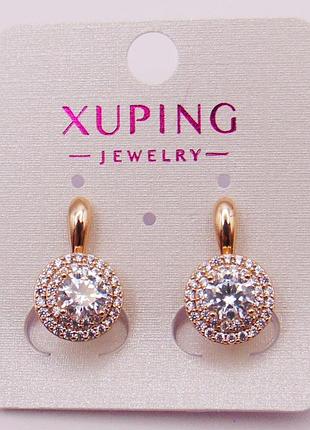 Серьги из медицинского сплава с фианитами xuping 18х12 мм 17123