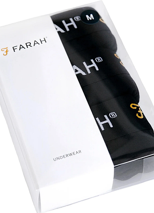 Набір чоловічих трусів боксерів farah underwear  boxer shorts 3 шт в наборі, розмір m