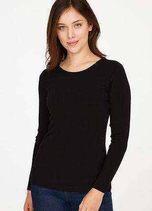 Термокофта в рубчик с чашечками l-xl (46-50) черная ouno