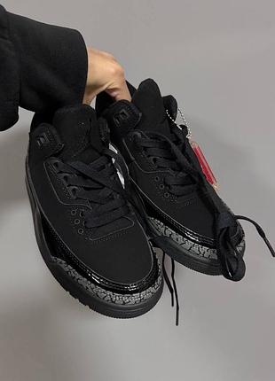 Кросівки nike air jordan retro 3 “black cat” premium
