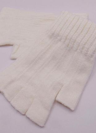 Рукавички мітенки без пальців one size молочні anjela 2252