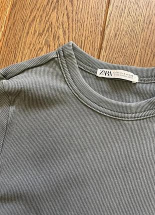 Сірий лонгслив в рубчик zara 5